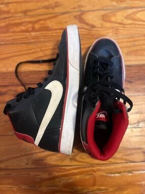 Nike Air Force 1 Black and Red High-Top Sneakers